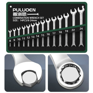 Clé à molette à double extrémité, jeu de clés mixtes, clé de mesure métrique, clé à double usage, ensemble d'outils à double usage de 15 pièces, ensemble d'outils à double usage de 14 pièces S - Product Image 2