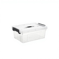 Boîte de rangement rectangulaire Cetomo 20L*3 avec poignée, conteneur de rangement en plastique avec couvercle et fermeture sécurisée, durable, empilable, robuste, transparente, lot de 3