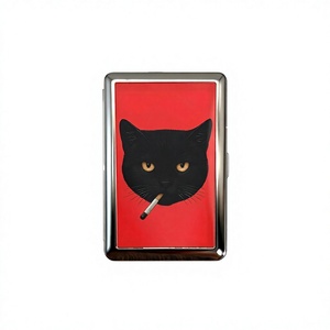 Accessoires pour fumeurs, étui à cigarettes rectangulaire en acier inoxydable, couvercle rabattable, moderne, luxueux, portable, plusieurs styles - Product Image 1