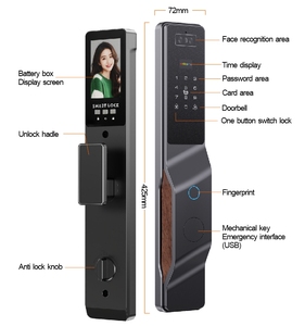 Interphone Vidéo TYSH Ai Tuya <span class=keywords><strong>Sécurité</strong></span> Déverrouillage par Empreinte Digitale et Carte Reconnaissance Faciale 3D <span class=keywords><strong>Serrure</strong></span> <span class=keywords><strong>de</strong></span> <span class=keywords><strong>Porte</strong></span> Caméra Connectée Maison Intelligente 9 Langues - Product Image 5