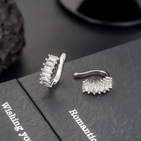 Boucles d'oreilles en métal zirconium argenté pour homme, fermoir barre, luxe haut de gamme, écologiques, tendance, personnalisables et polyvalentes