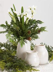 Ceramic Floor Vases Small White Ceramic Vase Set, Rustic White Home Decor, Great for Centerpieces, Kitchen, Office or Living <strong>Roo</strong> - Product Image 2