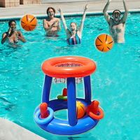 Usine personnalisée écologique PVC gonflable eau basket-ball Rack enfants adultes piscine sport fête jeu accessoires cerceau
