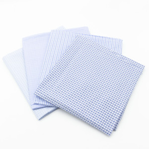 超热销棉纱染色面料迷你格子蓝色衬衫 - Product Image 2