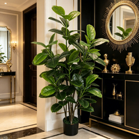 Objets décoratifs en gros, faux arbre Ficus Elastica, arbres artificiels en plastique, arrangements floraux, décoration intérieure et extérieure