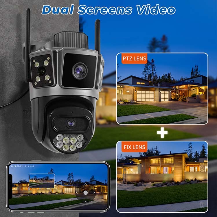 Wistino 10MP Dual-Lens Outdoor Security Camera – 5G WiFi Full-Color Night Vision CCTV - View 3
