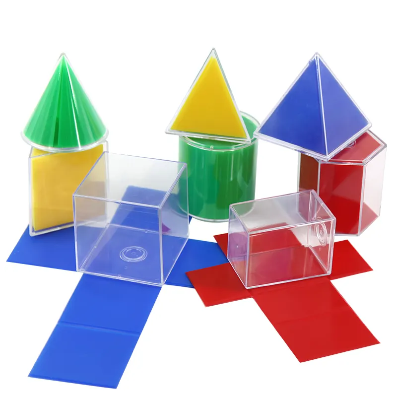 Solid Geometrische Vormen Mathematische Speelgoed Plastic Geometrische Figuur Kubussen In Uitgespreide 8Pcs Educatieve Apparatuur