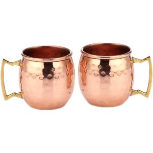 PARIJAT HANDICRAFT 100% Cuivre Massif Authentique 4 Mugs Set 2 Oz Moscow Mule Shot Glass Mini Vaisselle Martelée à la Main - Product Image 2