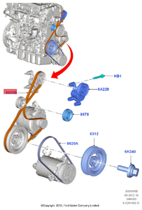 Auto-Onderdelen Motor Serpentine Ventilator Riem Cv6e6c301aa CV6E-6C301-AA CV6E-6C301-AB Cv6z8620a Voor <span class=keywords><strong>Ford</strong></span> Escape Kuga 13 2.0 <span class=keywords><strong>Focus</strong></span> 12 2.0 - Product Image 5