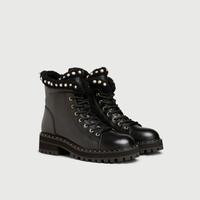 Bottes martin à lacets en cuir abricot pour femme, fabricant, usine, prix de gros, mode personnalisée, hiver