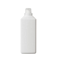 Bouteilles en plastique HDPE carrées de 1000 ml, fabriquées en usine, adaptées aux détergents lessiviels anti-fuite, équipées d'un bouchon gradué.
