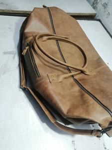 Sac de voyage en cuir pour homme, valise d'extérieur marron, en cuir véritable, pour bagages - Product Image 4