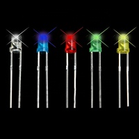 Kits de diodes LED 5 mm 3 mm, rouge, jaune, vert, blanc et bleu, 5 couleurs chacune, 10 pièces/100 pièces, kit de diodes LED