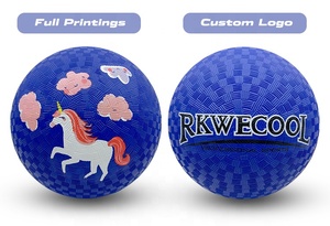 OEM logo blu di Gomma che rimbalza parco giochi palla set eco-friendly dodgeball 7 pollici kickball per i bambini toddles - Product Image 5