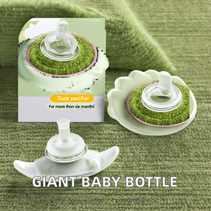 Juego de regalo de diseño de dibujos animados gigante, biberón PET de 300ml sin BPA con asa, pezón de flujo lento ajustable, suministros esenciales para bebés - Product Image 5