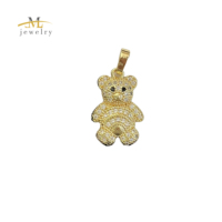 Nouveau Collier Enfant JML Tendance avec Pendentif Ours Mignon de Haute Qualité, Breloques en Laiton Plaqué Or 14 carats, Pendentif Délicat en Zircon pour Fête
