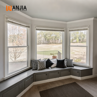Ventanas Doble Hoja Aislantes Acústicamente Estilo Americano WANJIA en Oferta, Ventanas Doble Hoja de Vinilo con Vidrio Low-E para Interiores de Casa