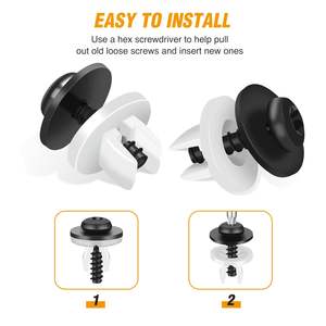 Kit de tornillos para matrícula RUISEER, tornillos de protección contra salpicaduras de motor con tuercas de nailon para rejilla deflectora de revestimiento de guardabarros de motor - Product Image 6