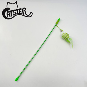 Fabricación al por mayor bola colorida gato varita gato <span class=keywords><strong>Teaser</strong></span> con pluma gato juguete - Product Image 5