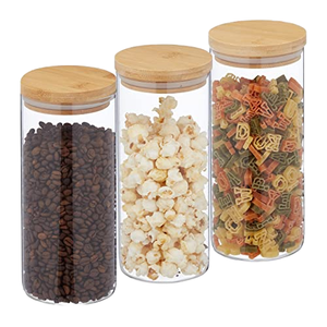 Borosilicate Glass <b>Storage</b> <b>Jar</b> with Clip-on Lid Airtight Stackable Dishwasher Safe <b>Kitchen</b> Container <b>for</b> Cereal Pasta Sugar - Product Image 1