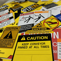 Étiquettes d'avertissement industrielles personnalisées, autocollants de sécurité résistants aux UV et imperméables pour l'extérieur, logo d'avertissement, étiquettes d'avertissement