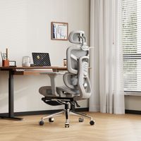 Chaise de bureau ergonomique en maille 720 °   Chaise de bureau réglable avec support lombaire adaptatif et accoudoirs, structure en aluminium, pour la maison et le bureau