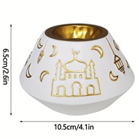 Brûleur d'aromathérapie en résine de style moyen-oriental, abat-jour en métal doré avec motif de mosquée et de lune, décoration arabe