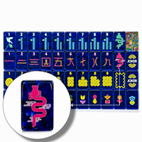 Ensemble de Mahjong de Luxe Moderne Américain, Tuiles Acryliques Multicolores Double Couche de 1,38 Pouce, 160 Pièces, Effet Laser Arc-en-ciel Vibrant, Résistant à l'Eau