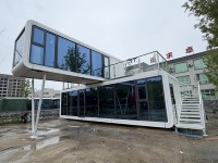 Casa Móvil Prefabricada de Acero con Diseño Moderno y Certificación CE, de 20 pies o 40 pies, Tipo Cabaña Apple, Contenedor Modular para Oficina, Hotel o Tienda