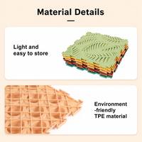 Tapis sensoriel pour enfants à texture naturelle - Tuiles d'acupression couleur terre pour la stimulation tactile et la motricité Montessori, lot de 6 pièces