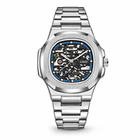 Reloj de Pulsera Mecánico Totalmente Automático para Hombre, Manecillas Luminosas, Resistente al Agua 30M, 40mm, Cuadrado, Aleación de Acero Inoxidable, Lujoso