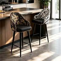 Tabouret de bar pivotant inclinable en acier inoxydable, dossier haut, style moderne et minimaliste, pour comptoir de caisse commercial, îlot de cuisine, salon