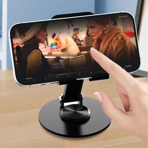 Anti-Slip 360 Rotating Portable Foldable <b>Desktop</b> <b>Stand</b> Universal Metal Mobile Holder for Phone - Product Image 3