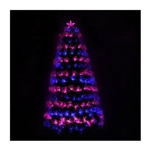 180CM fibre optique arbre De Noël avec rose A MENÉ des lumières