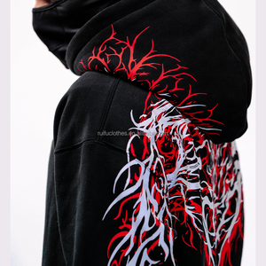 Sweat-shirts à capuche unisexes personnalisés en molleton de coton épais avec impression sérigraphique réfléchissante pour hommes - Product Image 2