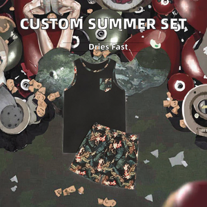 Ensemble deux pièces d'été sur mesure pour homme grande taille, t-shirt délavé à l'acide et short assorti, impression de logo personnalisée, respirant et séchage rapide - Product Image 2