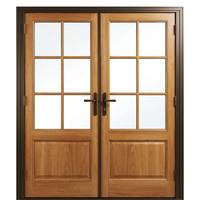 Porte à battant classique en bois, style traditionnel, renforcée, avec verre dépoli, isolée thermiquement, durable