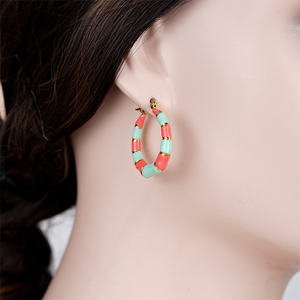 Pendientes de Aro de Resina para Mujer, Modelo 304 316, en Tendencia, Chapados en Oro, Color Rosa Menta, Accesorio de Joyería de Moda para Fiesta - Product Image 6