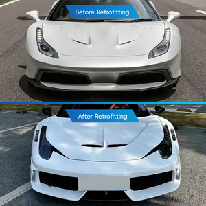 Kit de Carrocería de Fibra de Carbono para Modificación de Automóviles 2011-2016 con Faros Antiniebla, Parachoques Delantero y Capó para Ferrari 458 - Product Image 2