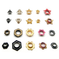 Personnalisé Nouveau Design Forme Carrée Différentes Tailles Métal Décoration Chaussure Oeillet Accessoires Hexagon Grommet
