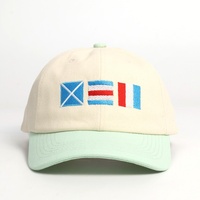 Casquette Snapback en toile personnalisée brodée, bicolore, non structurée, réglable, style Dad Hat