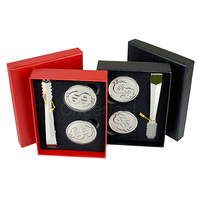 Pierres de refroidissement de liqueur de whisky, ensemble de pièces de monnaie en argent personnalisé, boîte-cadeau rouge en acier inoxydable, whisky glace en métal, Dollar, nouveau
