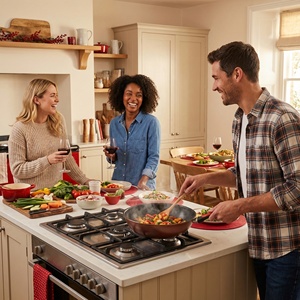 Juego de utensilios de cocina de inducción de 32 cm con sartén antiadherente Ford Stone, mango de plástico, <span class=keywords><strong>wok</strong></span> para cocinar - Product Image 5