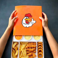 Boîte d'emballage personnalisée pour restauration rapide, boîte à kebab, boîte à poulet frit, boîte à combo, boîte à frites d'oignon en carton kraft