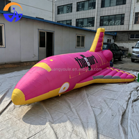 Modèle de fusée d'avion gonflable rose personnalisé, accessoires de décoration publicitaire sur le thème de l'aérospatiale, y compris souffleur