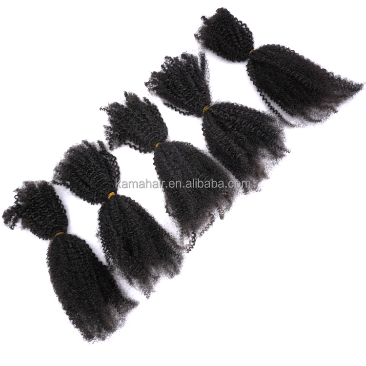 Brand New 12 Inches Premium Indian Hair Afro Kinky Curly 4C Virgin Remy Hair Extension Twisted/Braiding Styles Machine Double