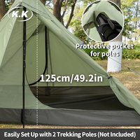 Tente de randonnée ultralégère Kawagebo Kamp (KK) 1,6 kg / 3,5 lb en tissu polyester 210T PU3000 pour 2 personnes