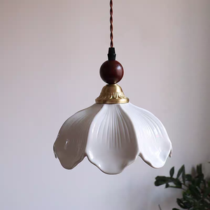 Lámpara Colgante Pequeña <span class=keywords><strong>de</strong></span> Cerámica con Forma <span class=keywords><strong>de</strong></span> Flor <span class=keywords><strong>de</strong></span> Latón Estilo Medieval para Barra <span class=keywords><strong>de</strong></span> Cama, Mostrador, Vestíbulo, Pasillo, Escaparate. - Product Image 2