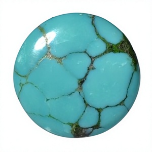 Vente en gros de cabochon rond bleu turquoise naturel de 15mm pour bijoux, pendentifs et bagues - Product Image 3