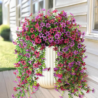 Guirlande artificielle de marguerites orange automnales en soie, fausse plante grimpante pour la décoration d'automne de la maison et du porche, vente en gros